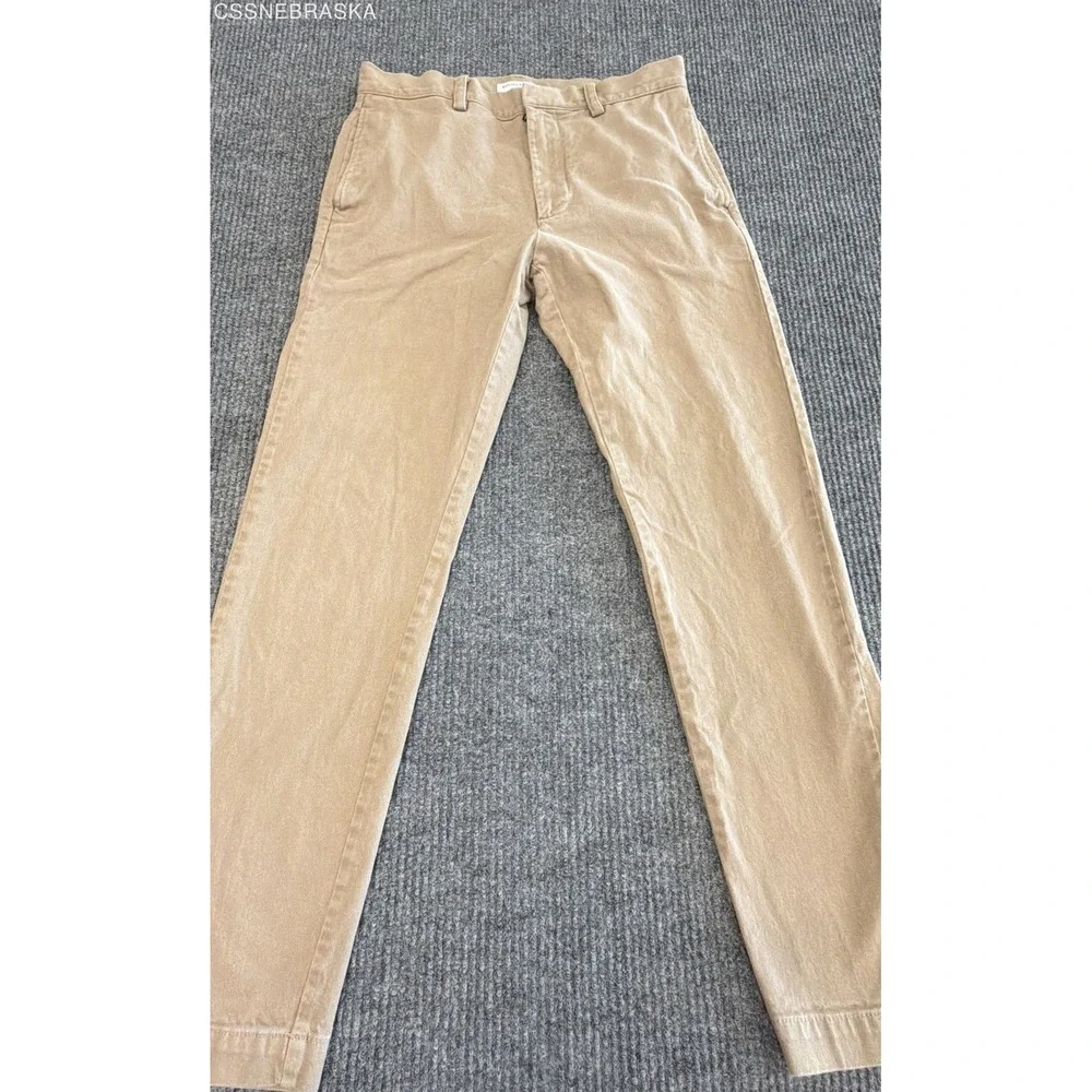 Banana Republic Men's Tan Slim Chinos Khaki Stretch Cotton Pants Sz 31x32